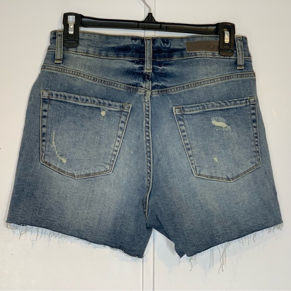 TREASURE & BOND High Waist Boyfriend CutOff Denim Shorts in Gravel MediumVintage - Picture 5 of 13